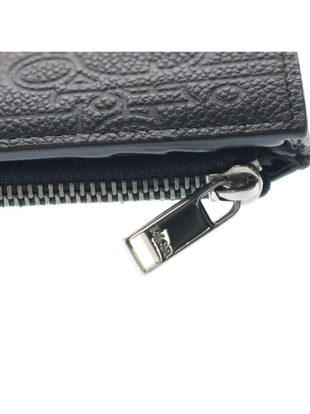 Dior Gravity Bifold Wallet Compact Coin Case Black Leather Silver